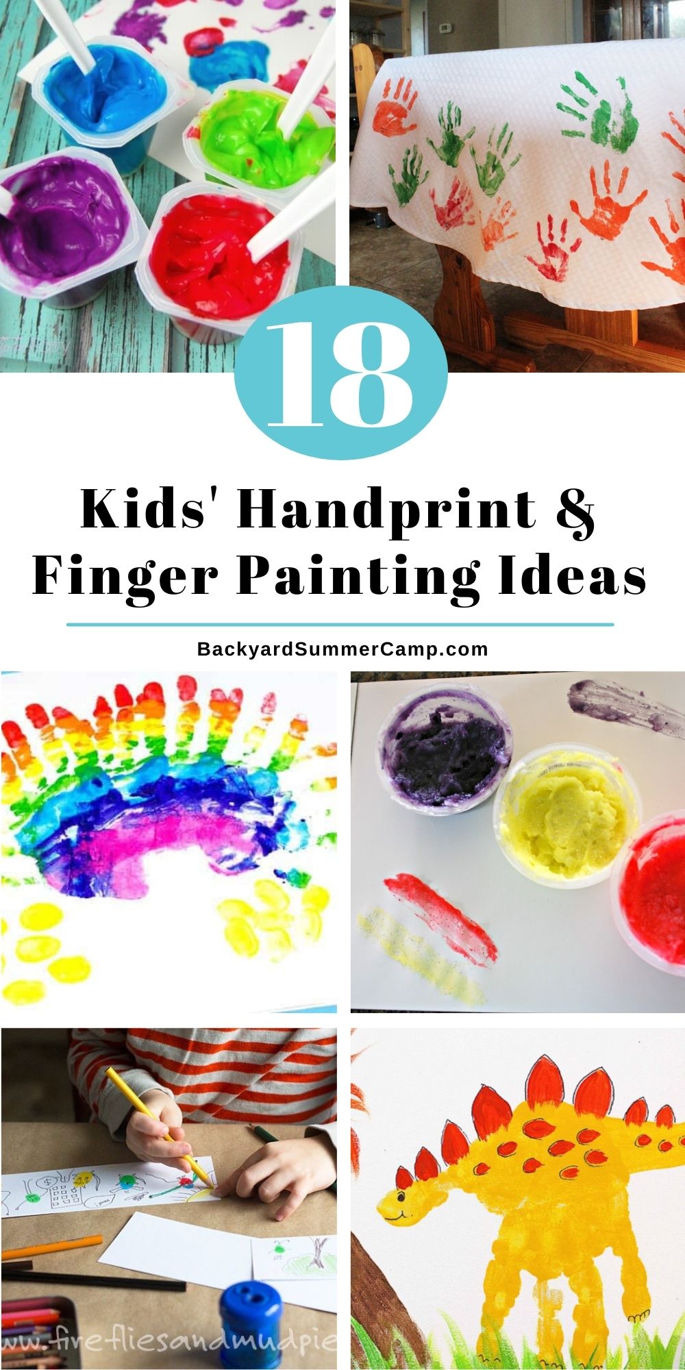 18 Kids' Handprint and Finger Painting Ideas- Backyard Summer Camp