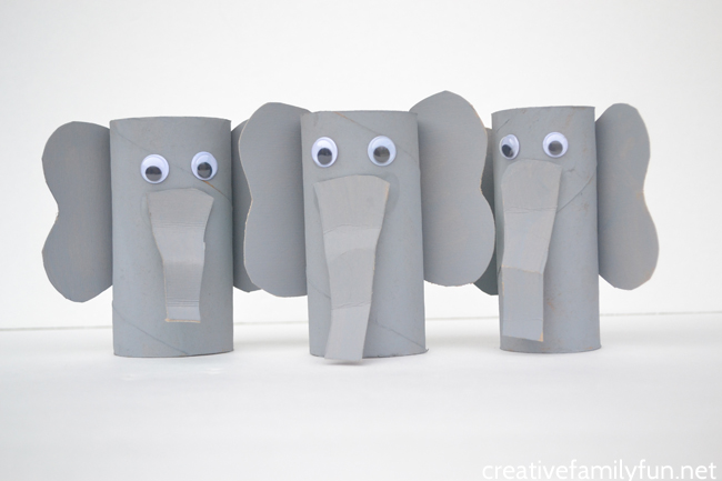 Paper tube elephants from Creative Family Fun.