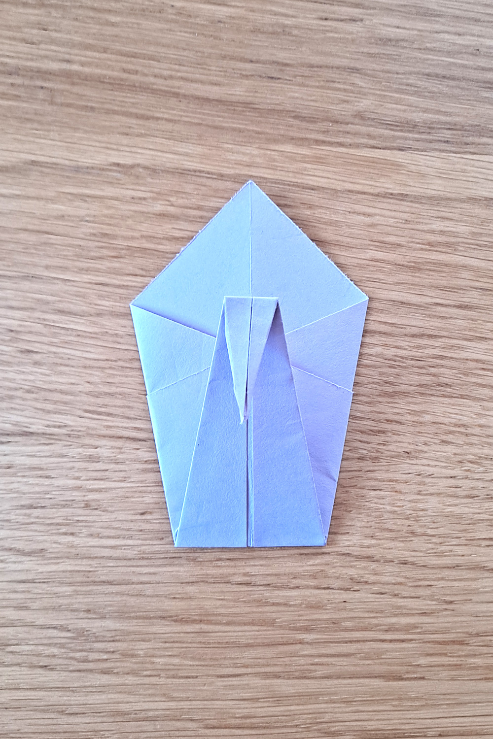 Folding an origami swan head.