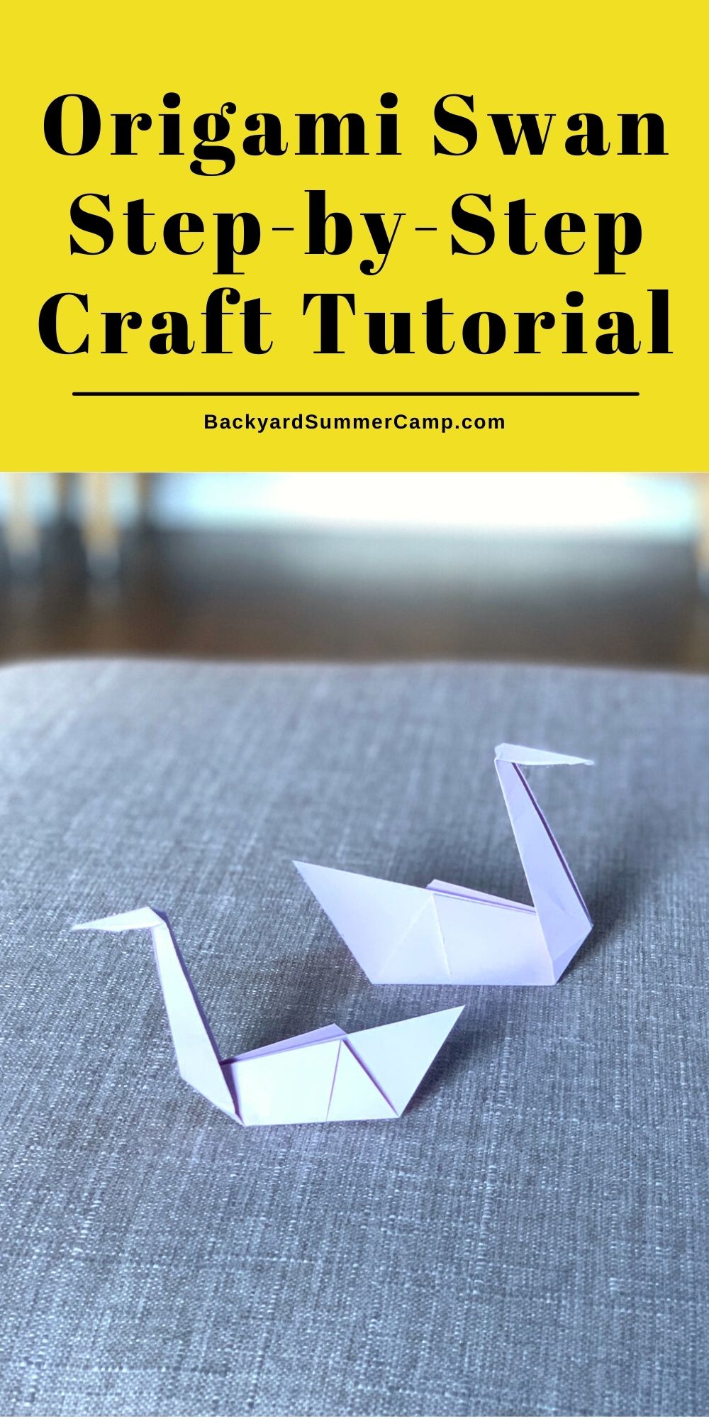 Origami swan step-by-step craft tutorial.