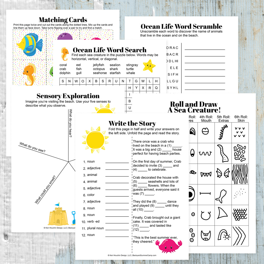 Beach and Ocean Life Activity Bundle.