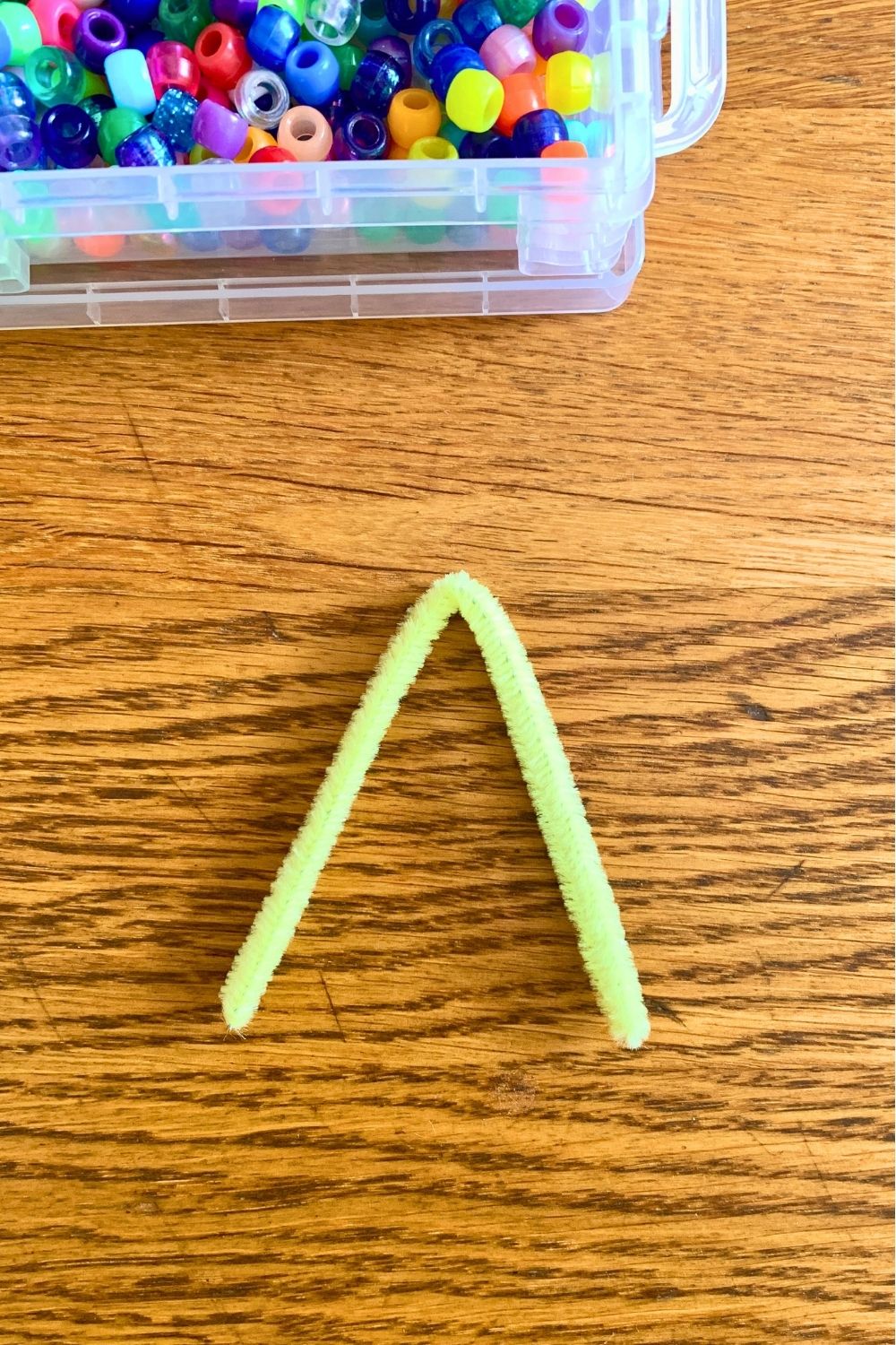 Fold the pipe cleaner in half a second time.