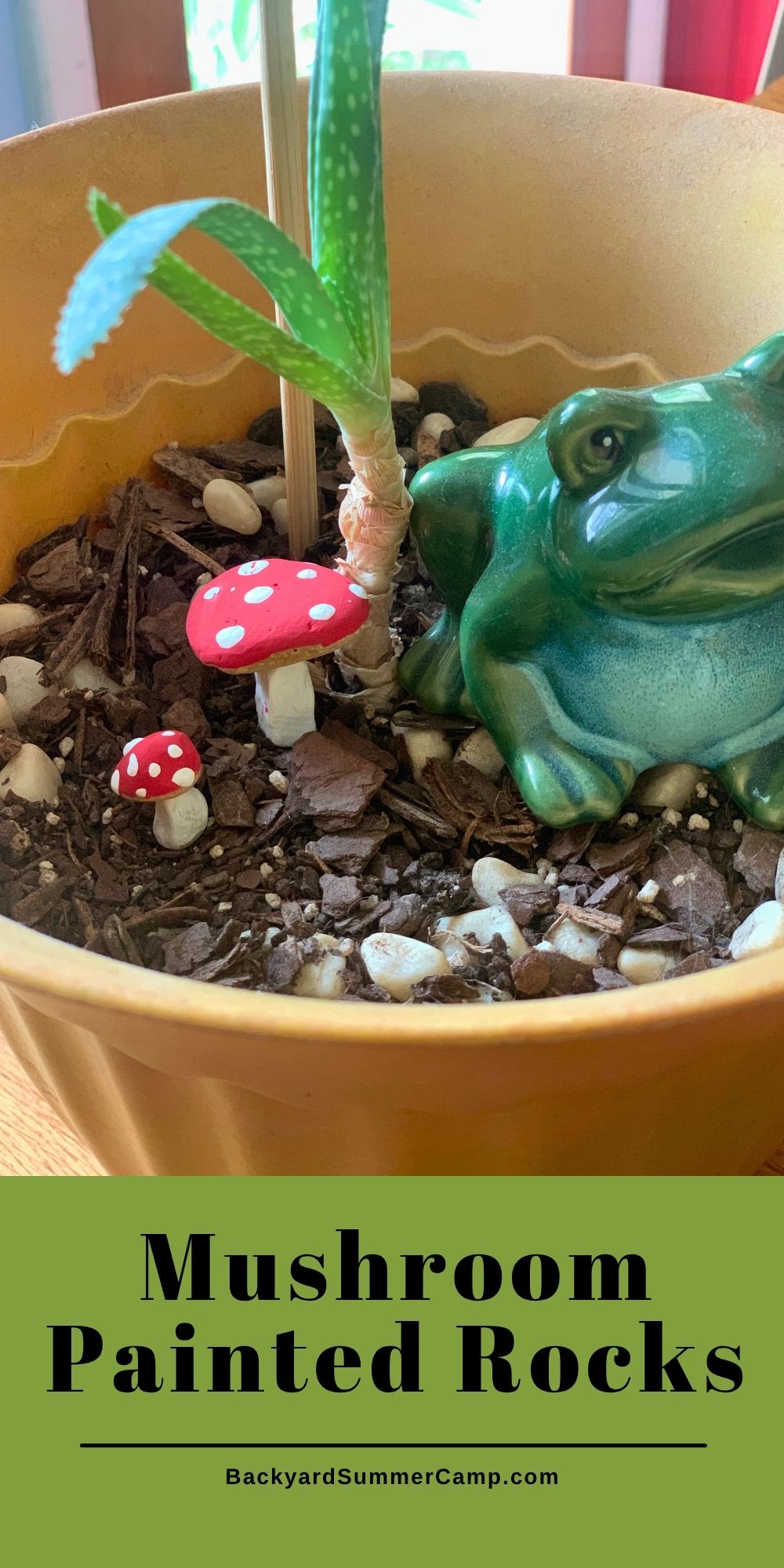 Mushroom painted rocks.