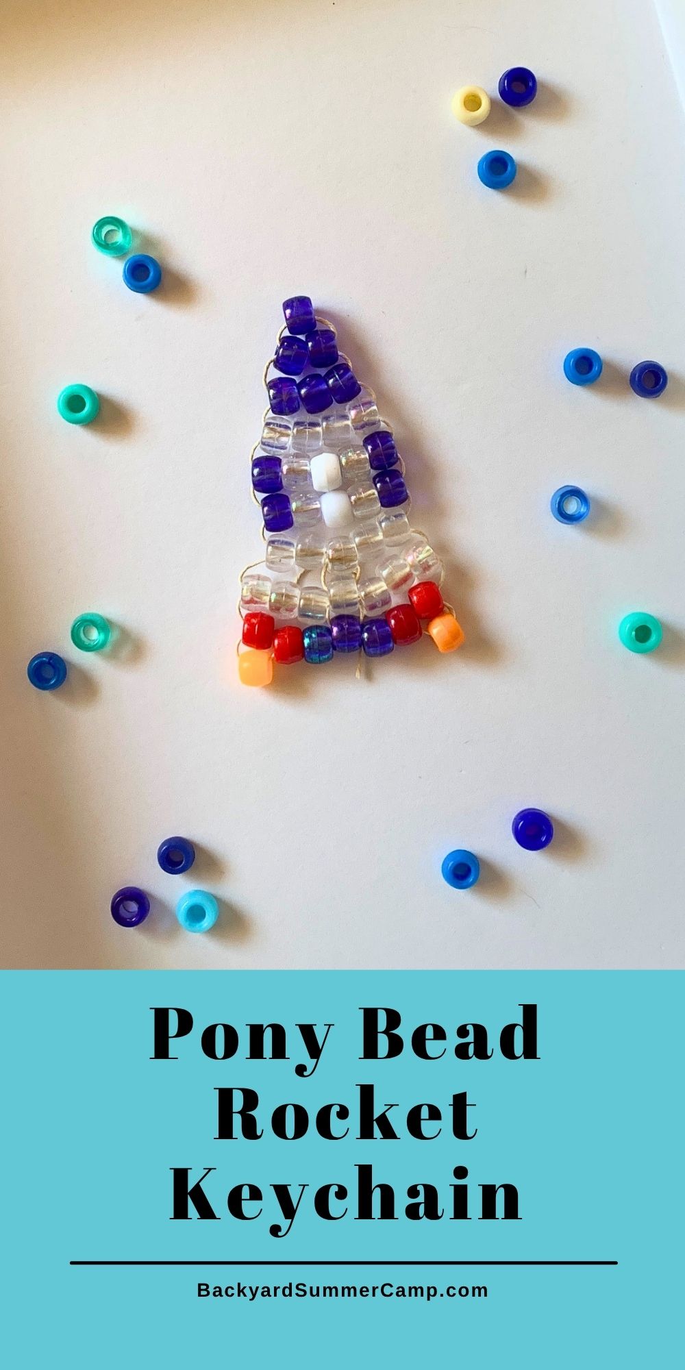 Pony bead rocket keychain.